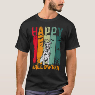 T-shirt Chien Bouvier Australien Dîner Rétro Halloween Par
