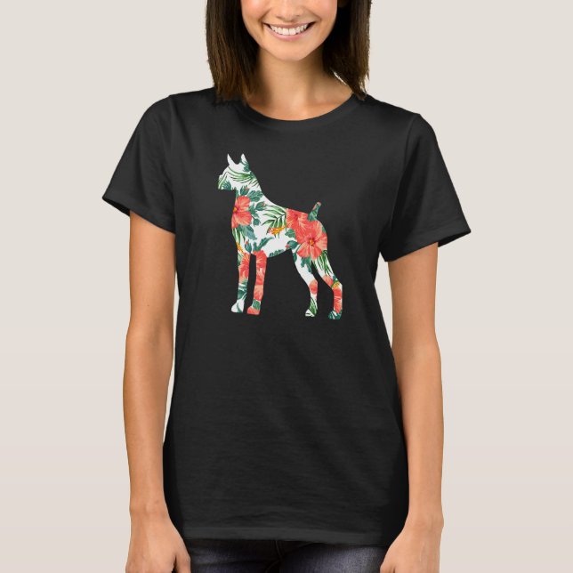 T-shirt Chien Boxer Aloha Hawaïen (Devant)