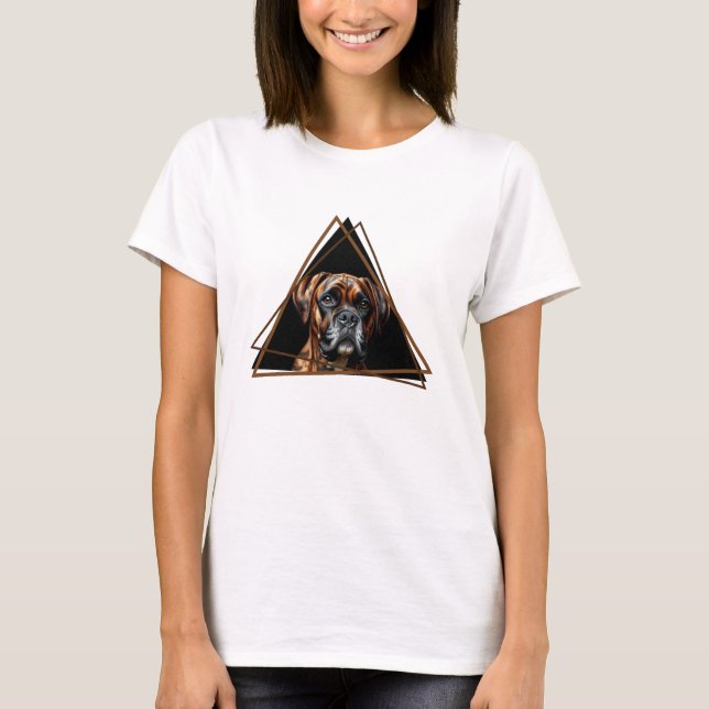 T-shirt Chien Boxer Labrador Brun et Noir Bringé (Devant)