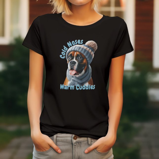 T-shirt Chien Boxer Nez Froids, Câlins Chauds (Créateur téléchargé)