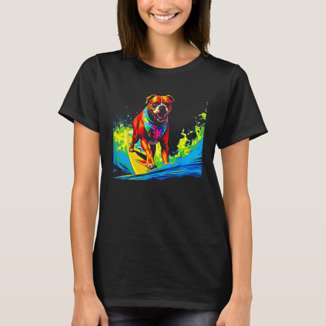 T-shirt Chien Boxer Pop Surf (Devant)