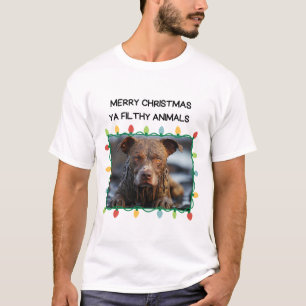 T-shirt Chien Brown boueux Drôle Noël des hommes