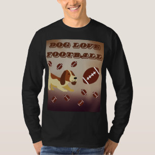 T-shirt Chien Brown Funny Football Sport Art Illustration