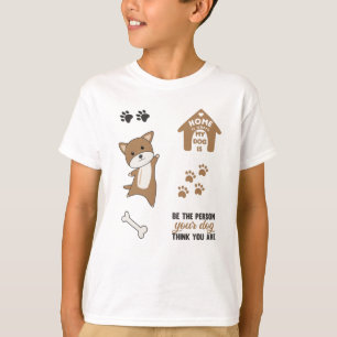 T-shirt Chien Brown Puppy Paws mignon Stick Pack