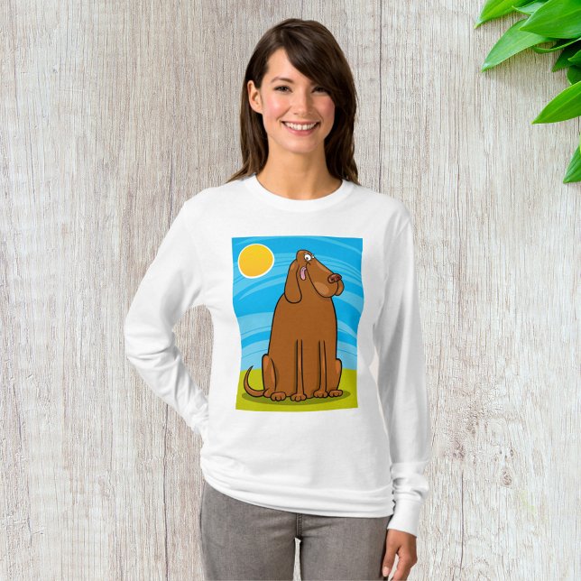 T-shirt Chien Brun Géant Drôle Assis au Soleil (Créateur téléchargé)