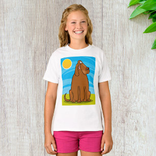 T-shirt Chien Brun Grand et Drôle Assis au Soleil