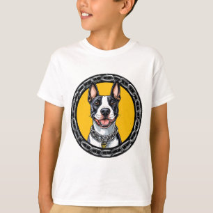 T-shirt Chien Bull-terrier de dessin animé mignon