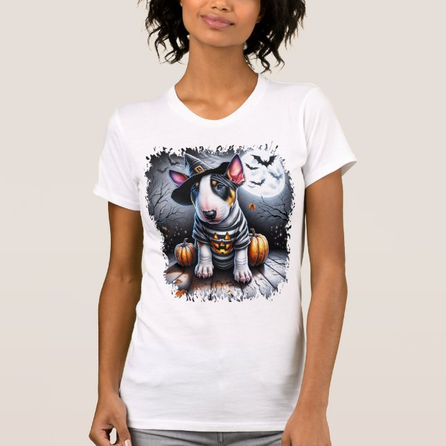 T-shirt Chien Bull Terrier Halloween (Devant)