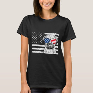 T-shirt Chien Bullmastiff 4 juillet Drapeau américain Patr
