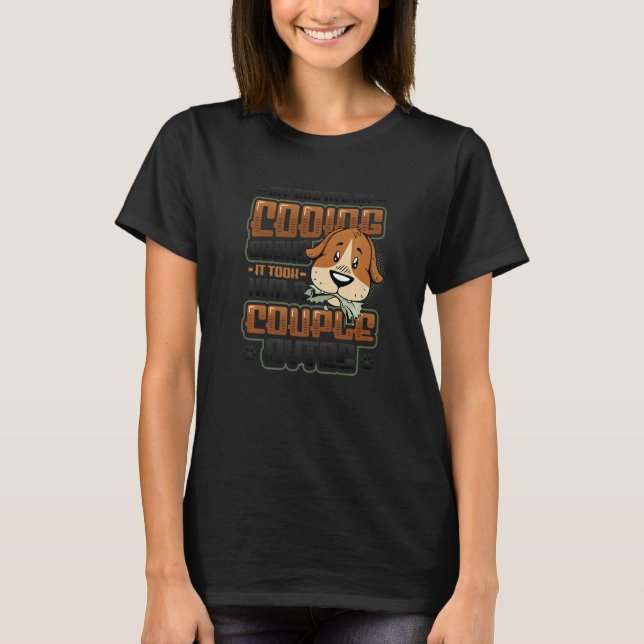 T-shirt Chien Bytes Code Ordinateur Joke Programmation (Devant)
