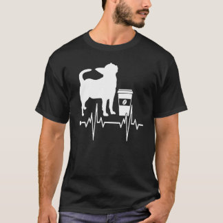 T-shirt Chien Café Rythme Cardiaque Chat Animal Café Accr