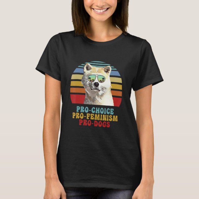 T-shirt Chien canadien Pro Choice Pro Feminism Pro Chiens (Devant)