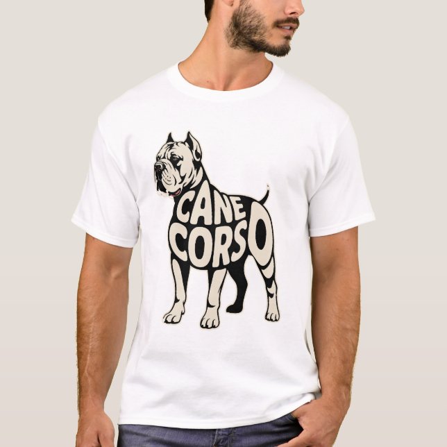 T-shirt Chien Cane Corso Art en Typographie Gras (Devant)