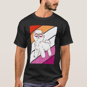 T-shirt Chien Caniche Avec Fierté Drapeau Lesbienne LGBTQ