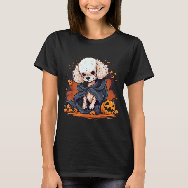 T-shirt Chien Caniche Halloween (Devant)