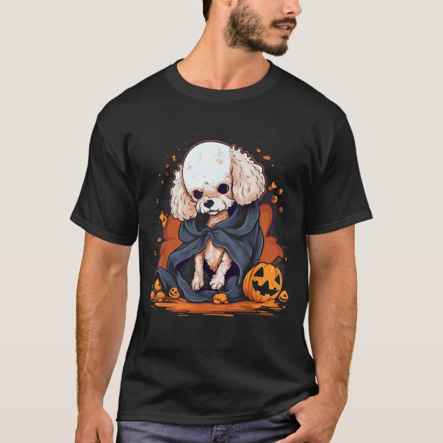 T-shirt Chien Caniche Halloween (Devant)