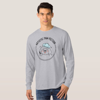 T-shirt Chien Caniche Mignon Ligne Artistique Gris Esthéti