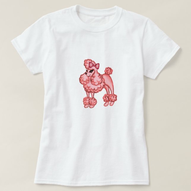 T-Shirt Chien Caniche Rose (Design devant)
