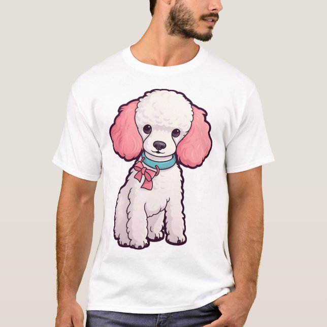 T-shirt Chien Caniche Super Mignon (Devant)