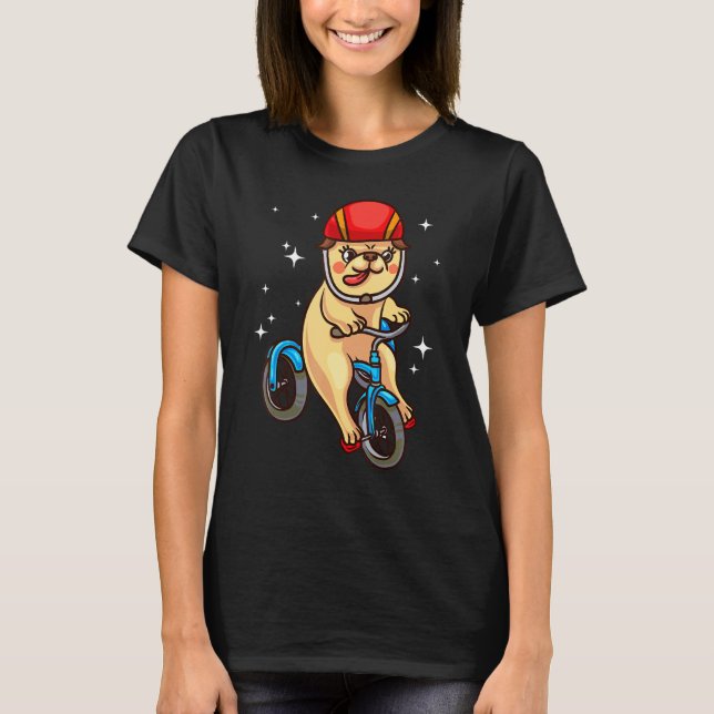 T-shirt Chien Carlin à vélo (Devant)