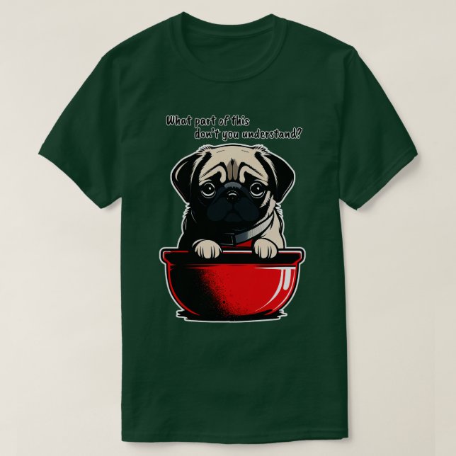T-shirt Chien Carlin affamé (Design devant)