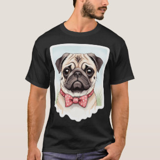 T-shirt Chien carlin aquarelle