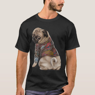 T-shirt Chien carlin Avec Dragon Japonais Traditionnel Tat