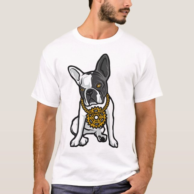 T-shirt Chien Carlin de Style de Rue (Devant)