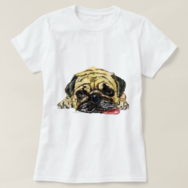 T-shirt chien Carlin drôle (Design devant)
