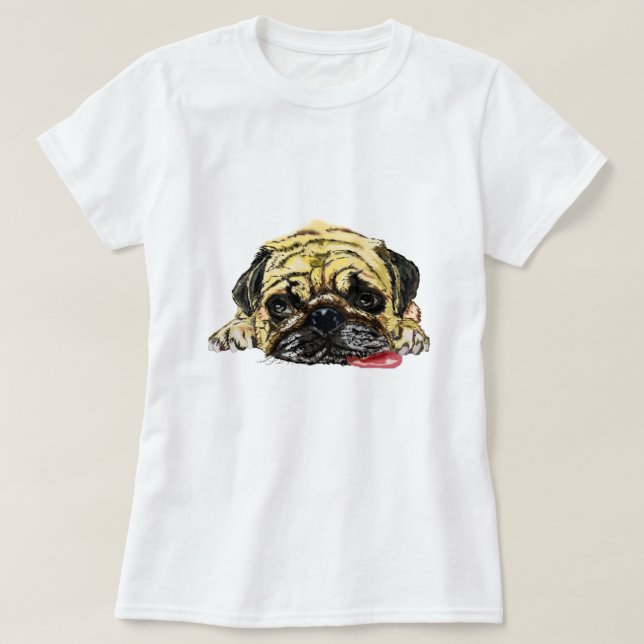 T-shirt chien Carlin drôle (Design devant)