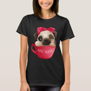 T-shirt Chien Carlin Drôle à l'Intérieur de la Tasse Non