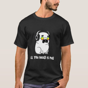 T-shirt Chien Carlin Drôle Avec Lunettes de Soleil Tout Ce