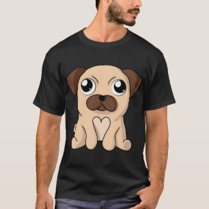 T-shirt Chien Carlin Mignon Kawaii - Art Numérique