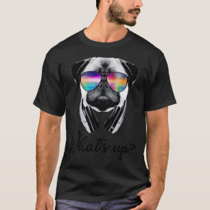 T-shirt Chien Carlin Mignonne Dj Avec Casque Et Lunettes D