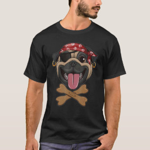 T-shirt Chien carlin pirate Halloween Chien Jolly roger