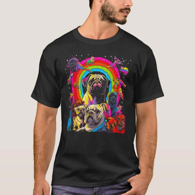 T-shirt Chien Carlin Pop Abstrait (Devant)