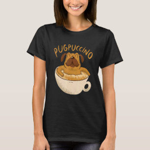 T-shirt Chien Carlin Pugpuccino Chien Cappuccino Chiens de