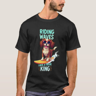 T-shirt Chien Cavalier King Charles Spaniel Cool de Surf