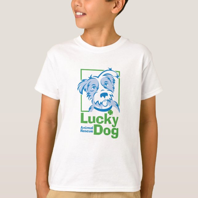 T-shirt Chien chanceux pour enfant (Devant)