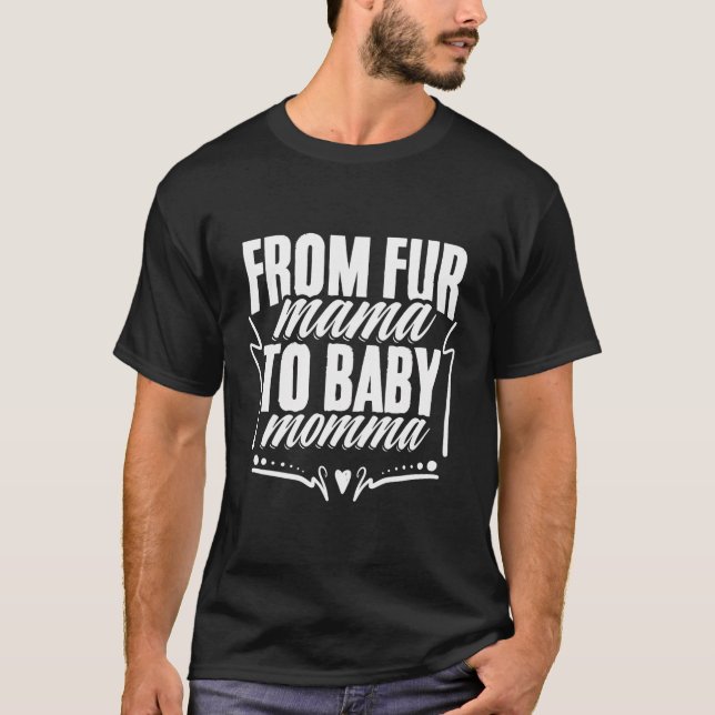 T-shirt Chien Chat Grossesse Faire-part Fourrure Chien Cha (Devant)