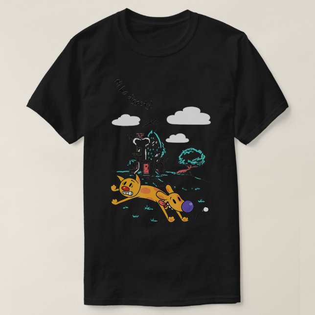 T-shirt Chien Chat Hi Ho Diggety Doodle (Design devant)