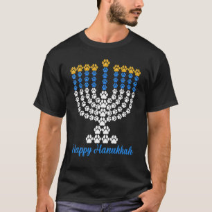 T-shirt Chien Chat Patte Chanukah Fête Hanukkah Chien Mama