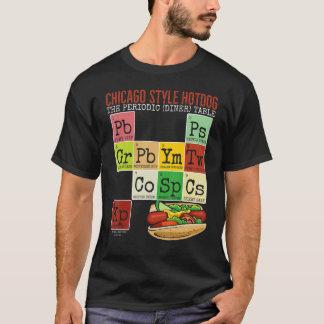 T-shirt Chien chaud de Chicago Dîner périodique Table d'El