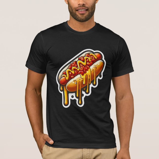 T-SHIRT CHIEN CHAUD DE FROMAGE SAUSAGE-CHILI 4 (Devant)