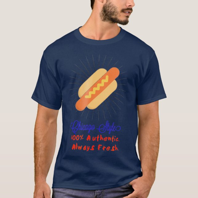 T-shirt Chien chaud de style Chicago (Devant)