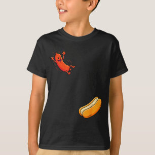 T-shirt Chien chaud drôle sautant dans la saucisse de peti