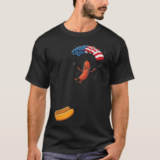T-shirt Chien Chaud Drôle Saute Dans Saucisse Bun BBQ