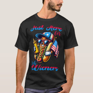 T-shirt Chien Chaud Je Suis Juste Ici Pour Les Saucisses 4