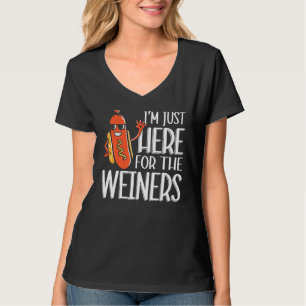 T-shirt Chien Chaud Je Suis Juste Là Pour Les Saucisses 4