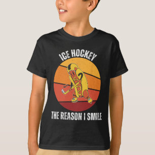 T-shirt Chien Chaud Mignon Vintage Hockey sur Glace La Rai